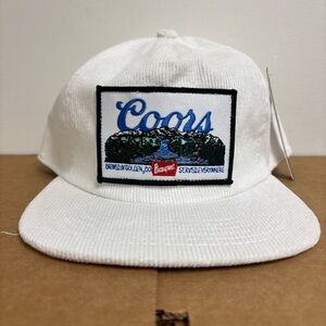 White Corduroy Coors Banquet Mountain Cap SnapBack